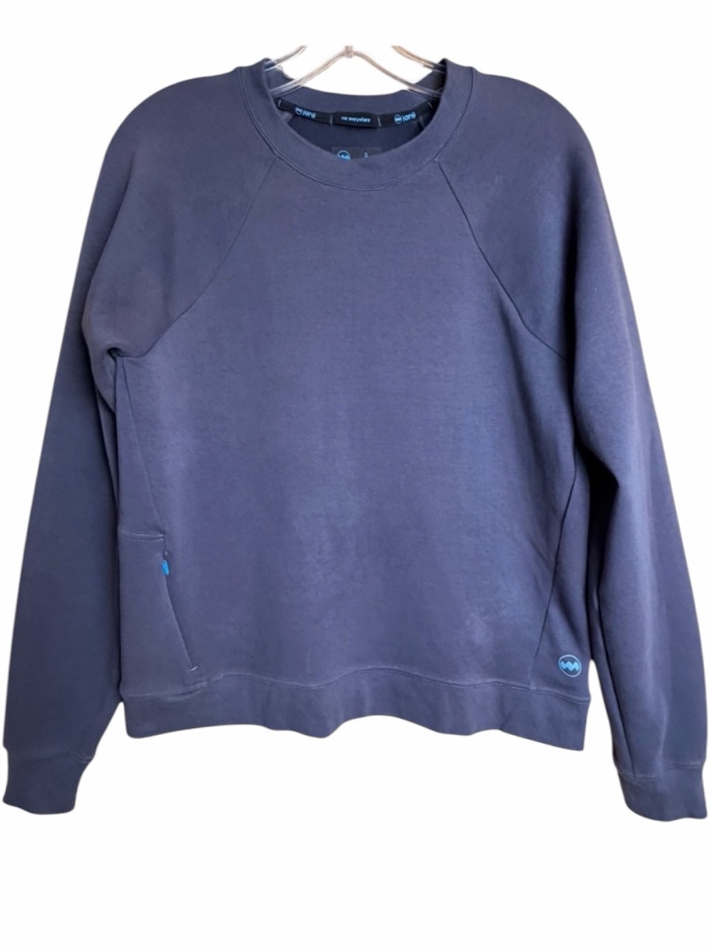 Janji Circuit Crew Sweatshirt Blue Hidden Zip Pocket Women’s Small